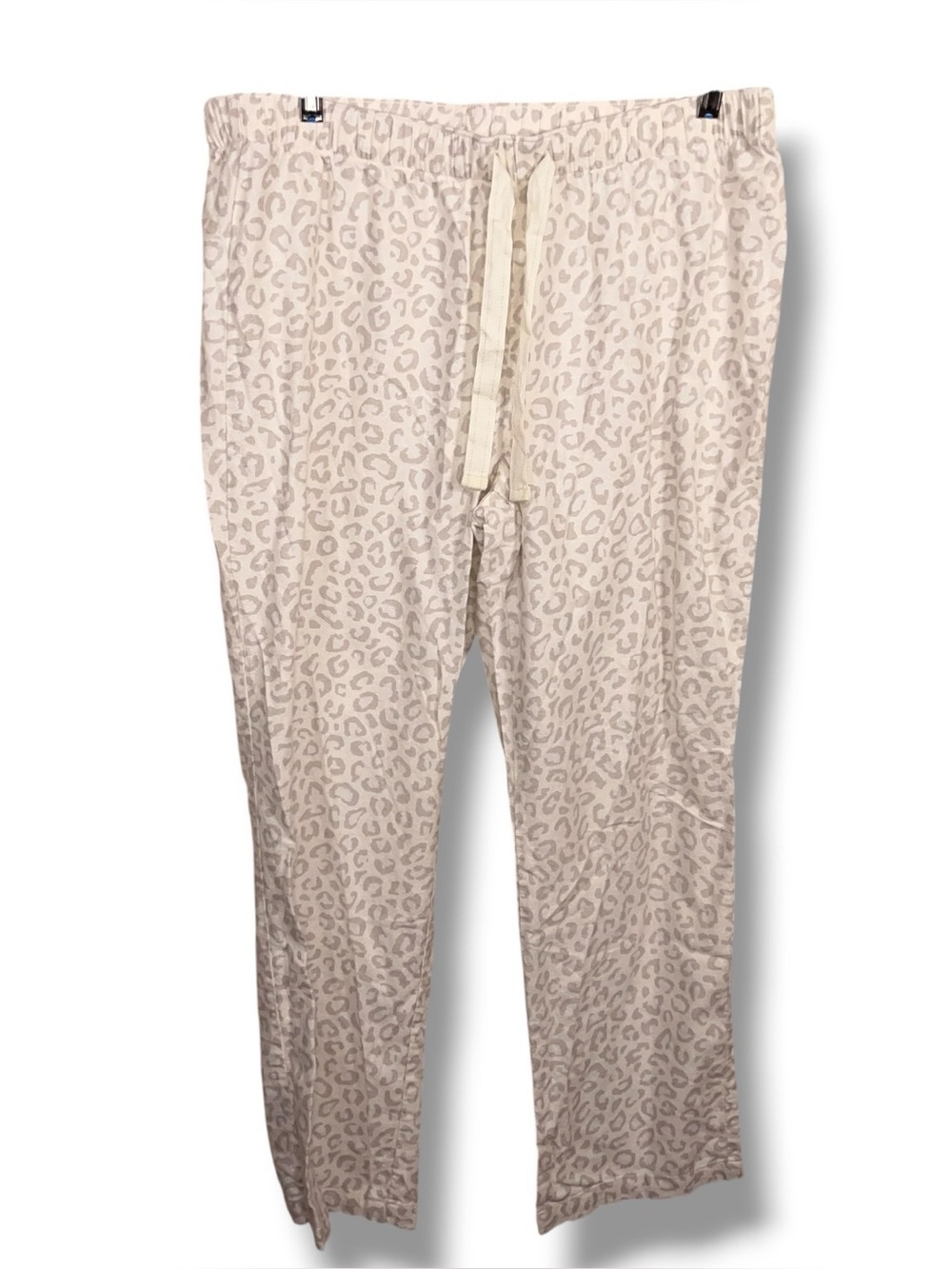 Large Old Navy Ivory Leopard Print Pj Pants Drawstring Elastic Waist Casual